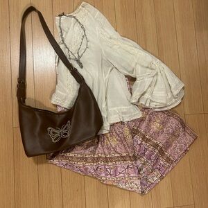 Boho Pink Patterned Floral Tiered Maxi Skirt